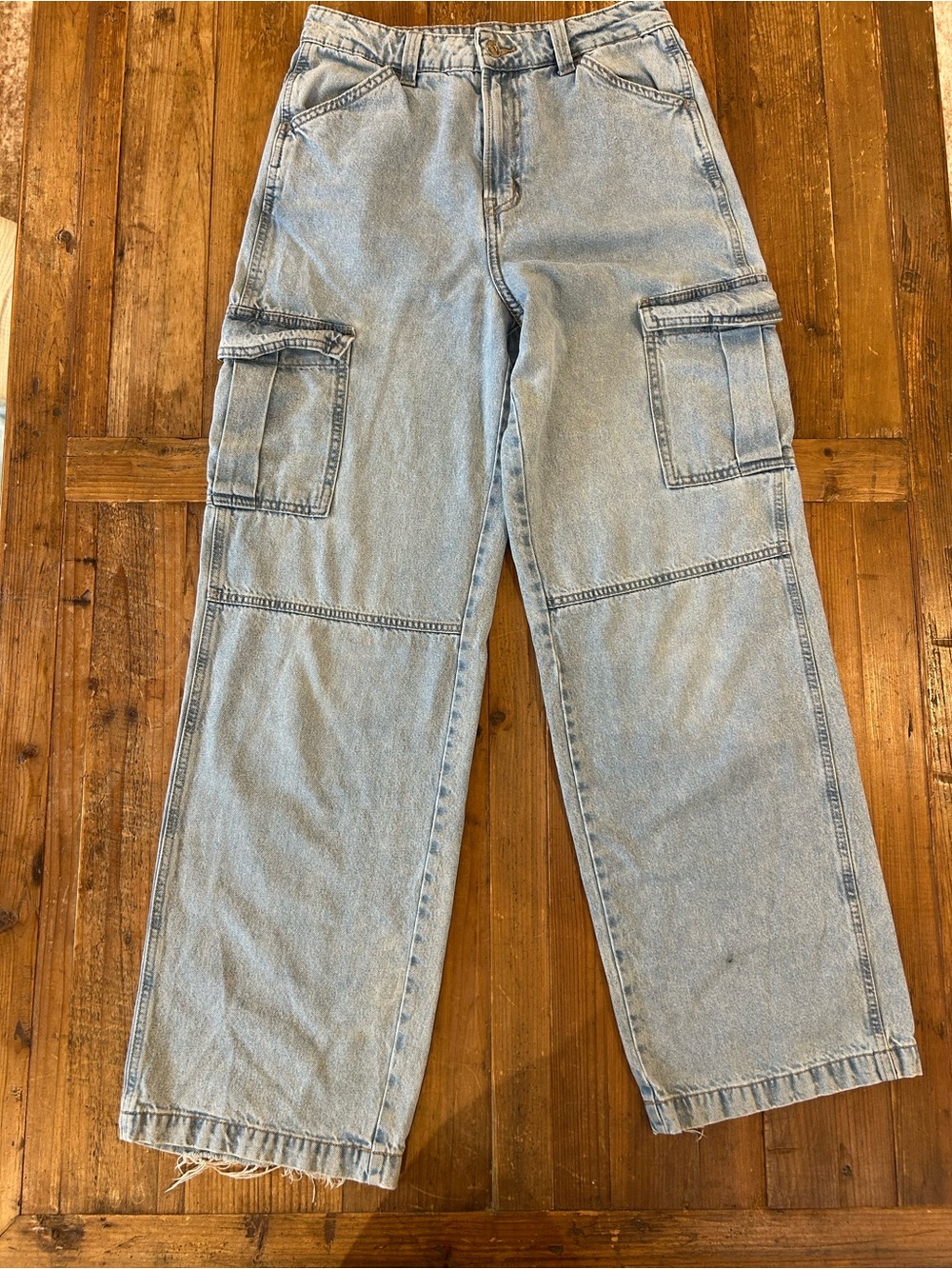 Divided Light Blue Relaxed Cargo Jeans